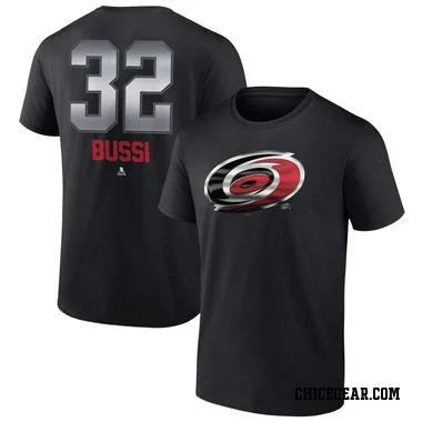 Black Men's Brandon Bussi Carolina Hurricanes Midnight Mascot Logo T-Shirt