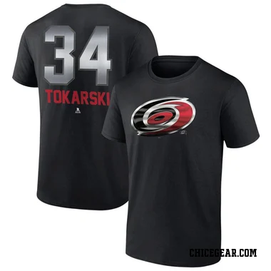 Black Men's Dustin Tokarski Carolina Hurricanes Midnight Mascot Logo T-Shirt