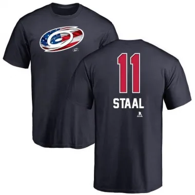 Navy Youth Jordan Staal Carolina Hurricanes Name and Number Banner Wave T-Shirt -
